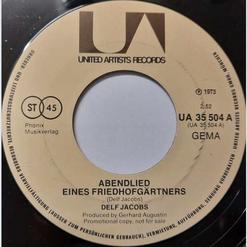 7", Promo Delf Jacobs - Abendlied Eines Friedhofgärtners