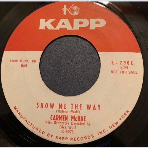 7", Promo Carmen McRae - Show Me The Way / Talk To Me