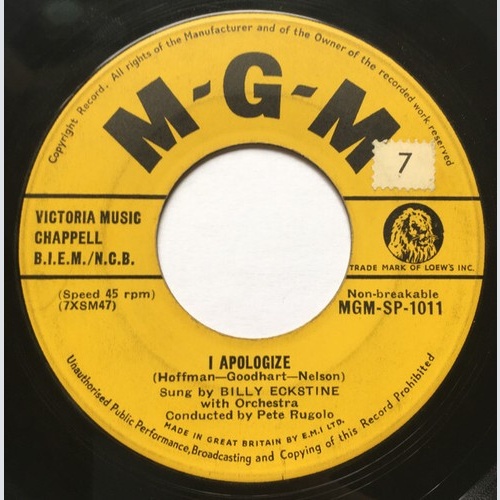 7" Billy Eckstine - I Apologize