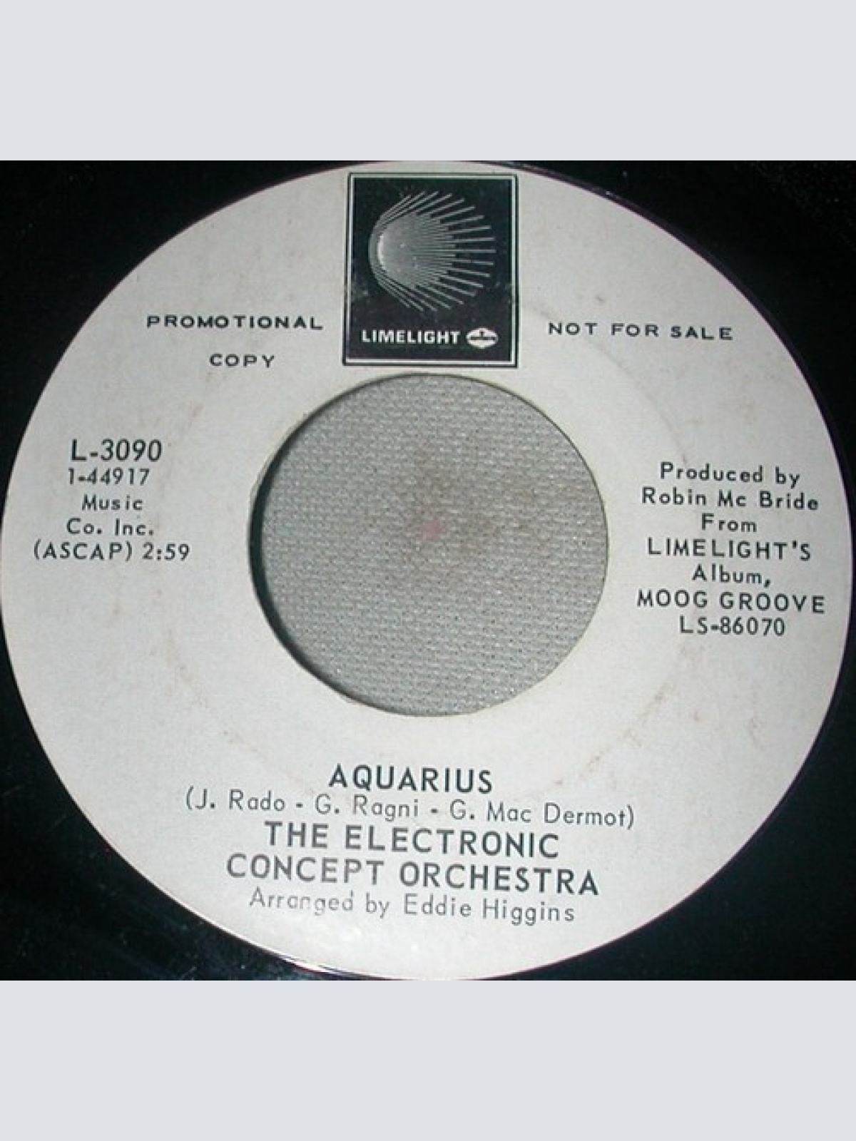 7", Promo Electronic Concept Orchestra - Aquarius / Grazing In The Grass