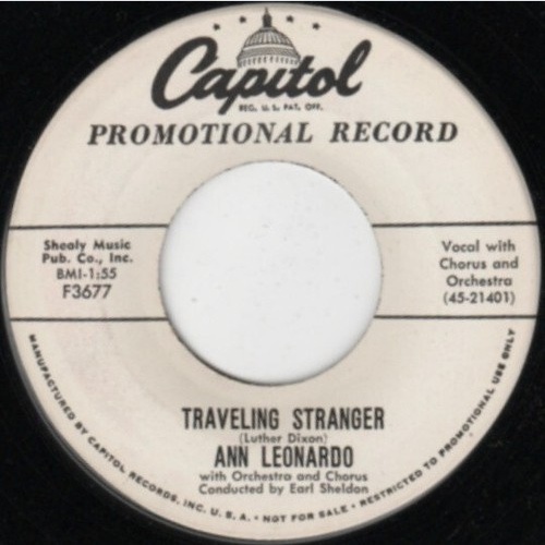7", Promo Ann Leonardo - Traveling Stranger / Straws In The Wind
