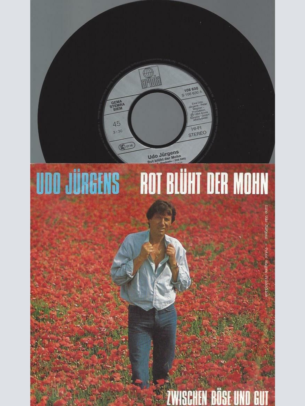 7"   Udo Jürgens  Rot Blüht Der Mohn
