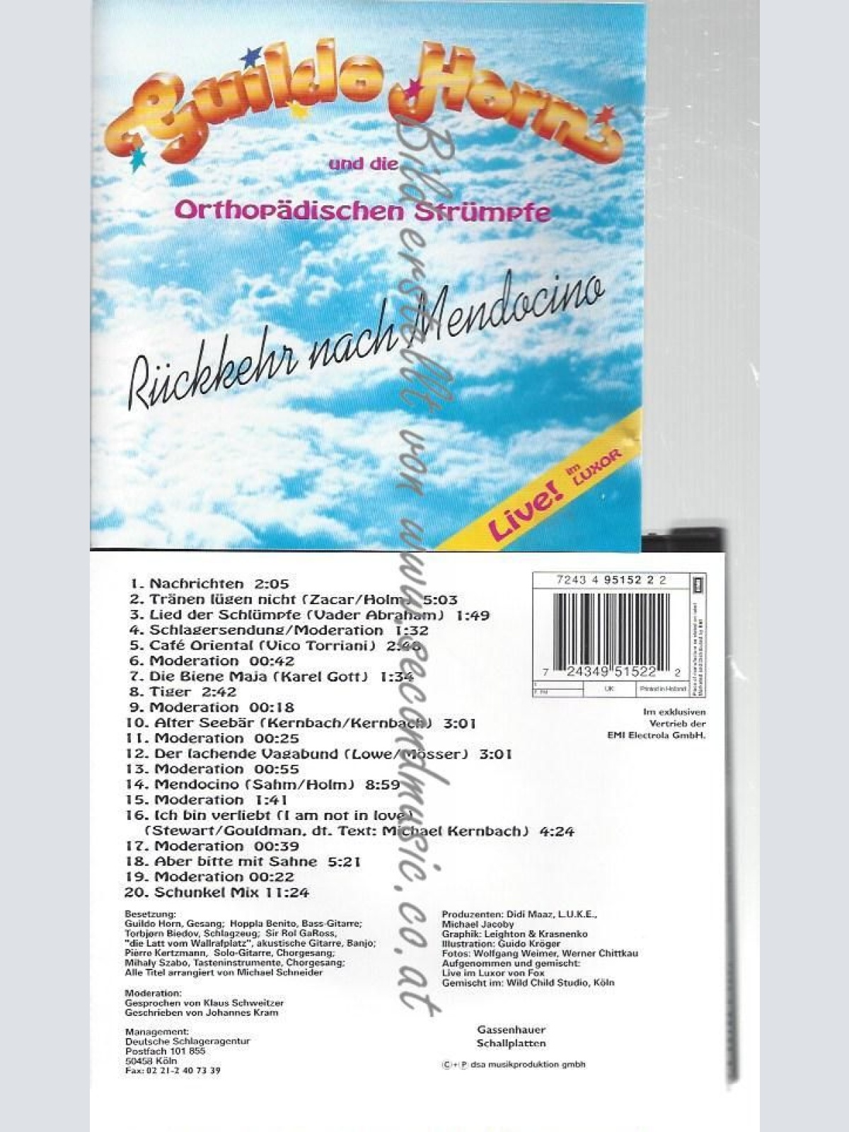 CD--Rückkehr nach Mendocino - Live im Luxor  //  Guildo Horn