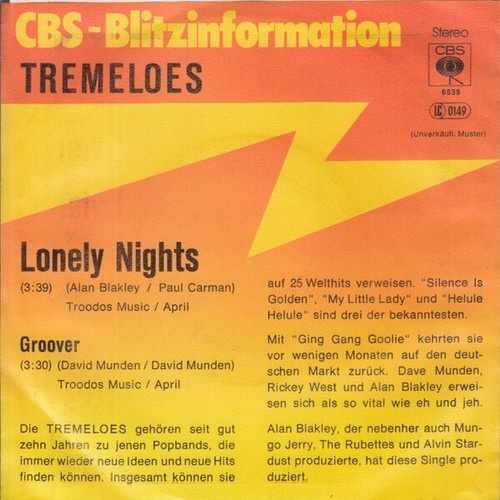 7", Single, Promo Tremeloes* - Lonely Nights