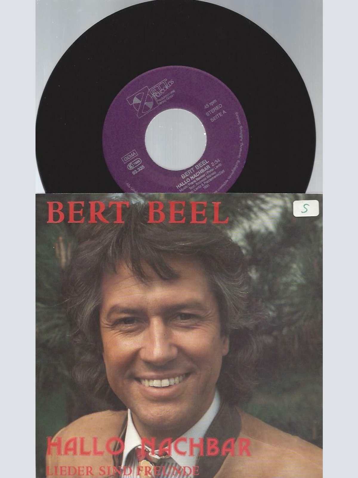 7" Bert Beel – Hallo Nachbar
