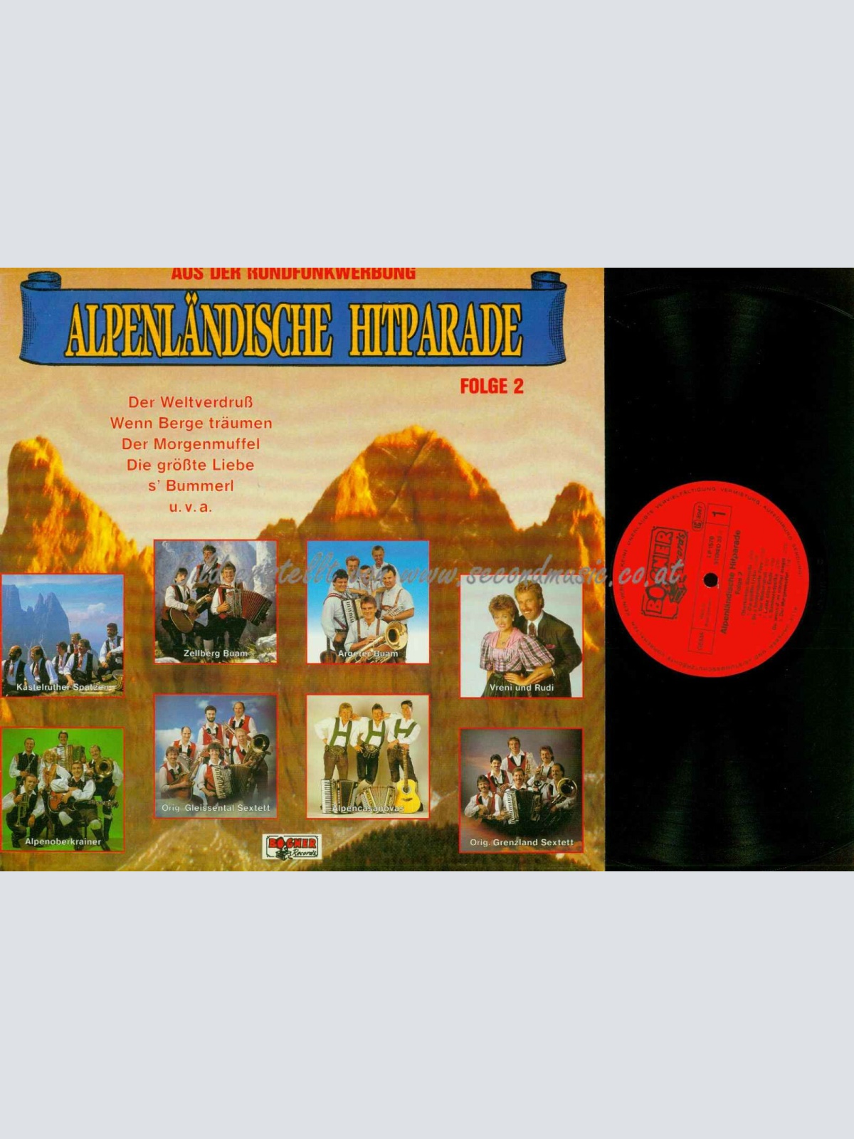 LP-  Alpenländische Hitparade-- Gleissental Sextett-Argeter Buam 2  /   NM