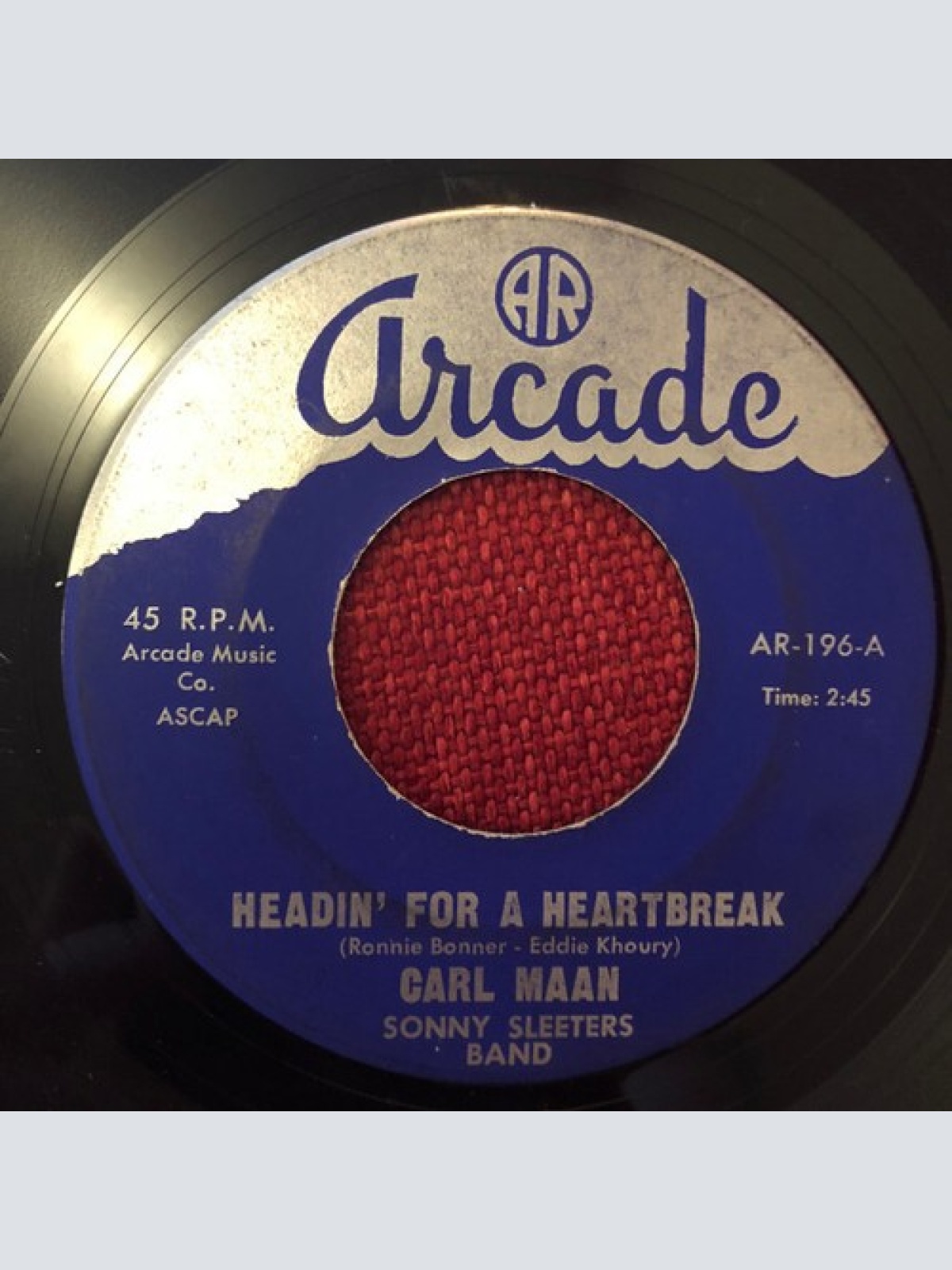 7", Single Carl Maan, Sonny Sleeter's Orchestra - Headin' For A Heartbreak / ...