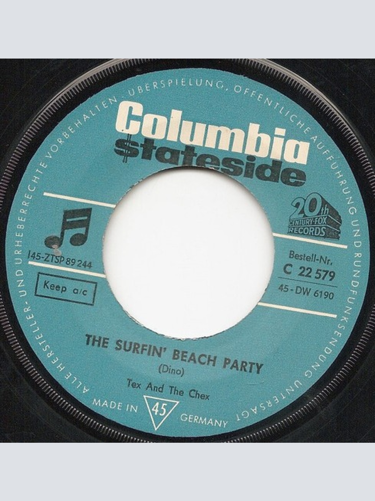 7", Single Tex And The Chex - The Surfin' Beach Party