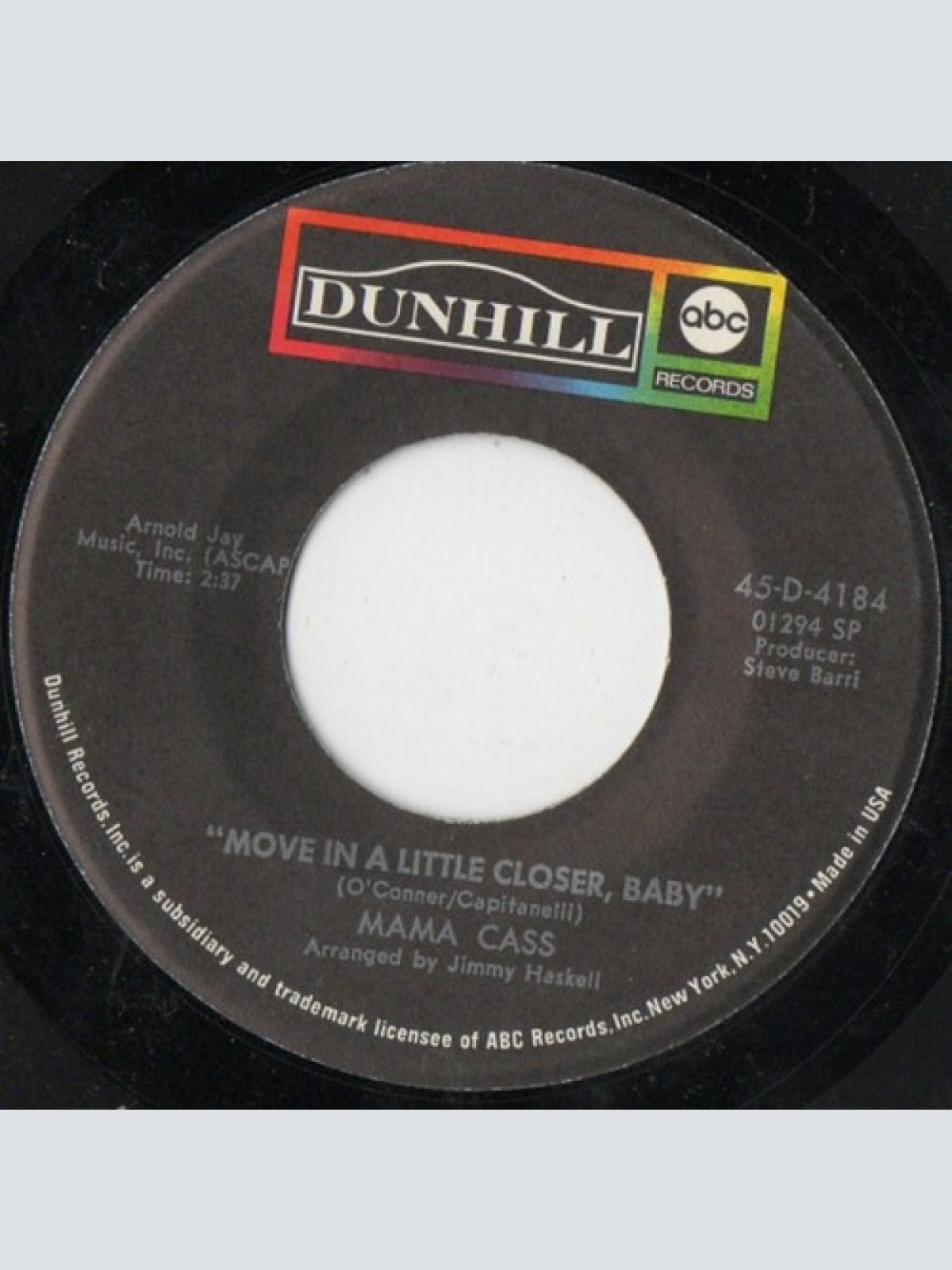 7" Cass Elliot - Move In A Little Bit Closer, Baby / All For Me