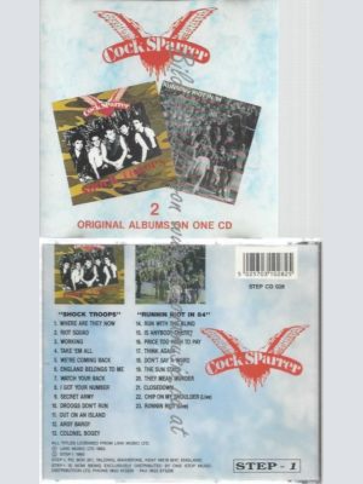 CD--RUNNIN' RIOT IN 84'/ COCK SPARRER--SHOCK TROOPS
