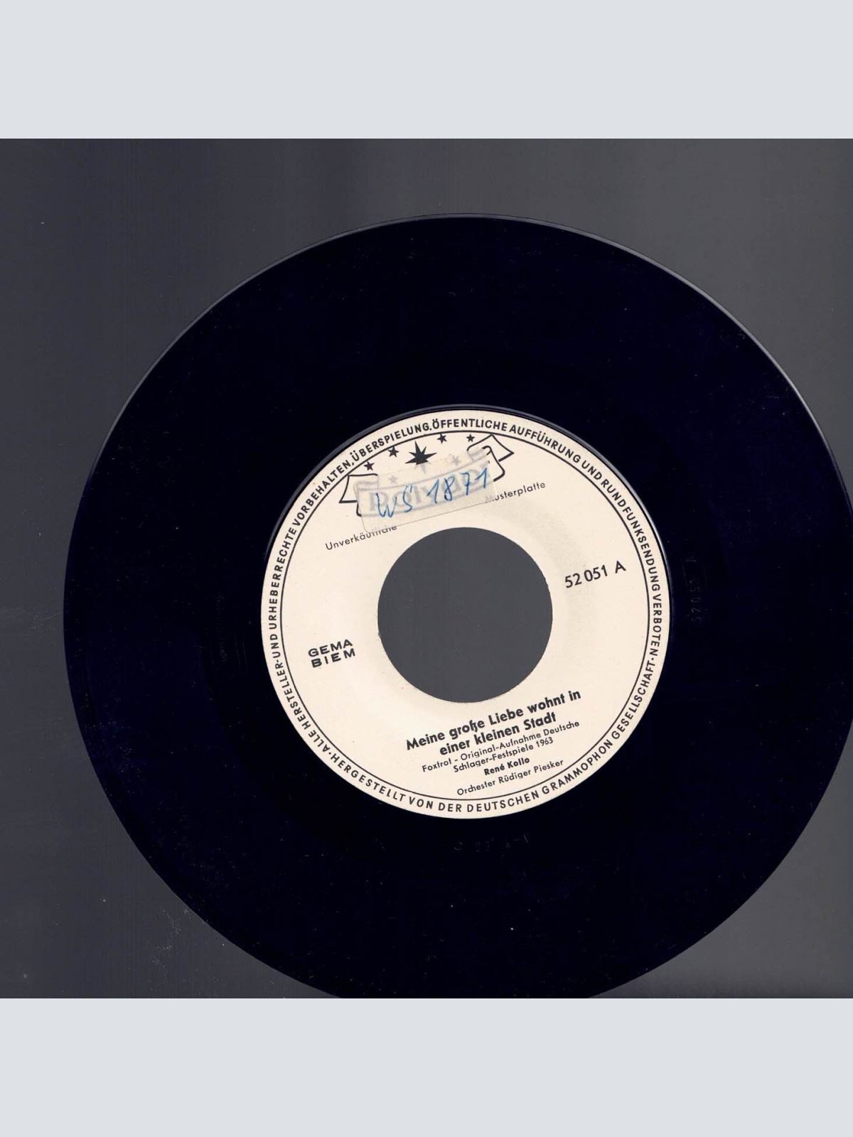 7", Rene Kollo Meine große Liebe wohnt in einer kleine Stadt   Promo