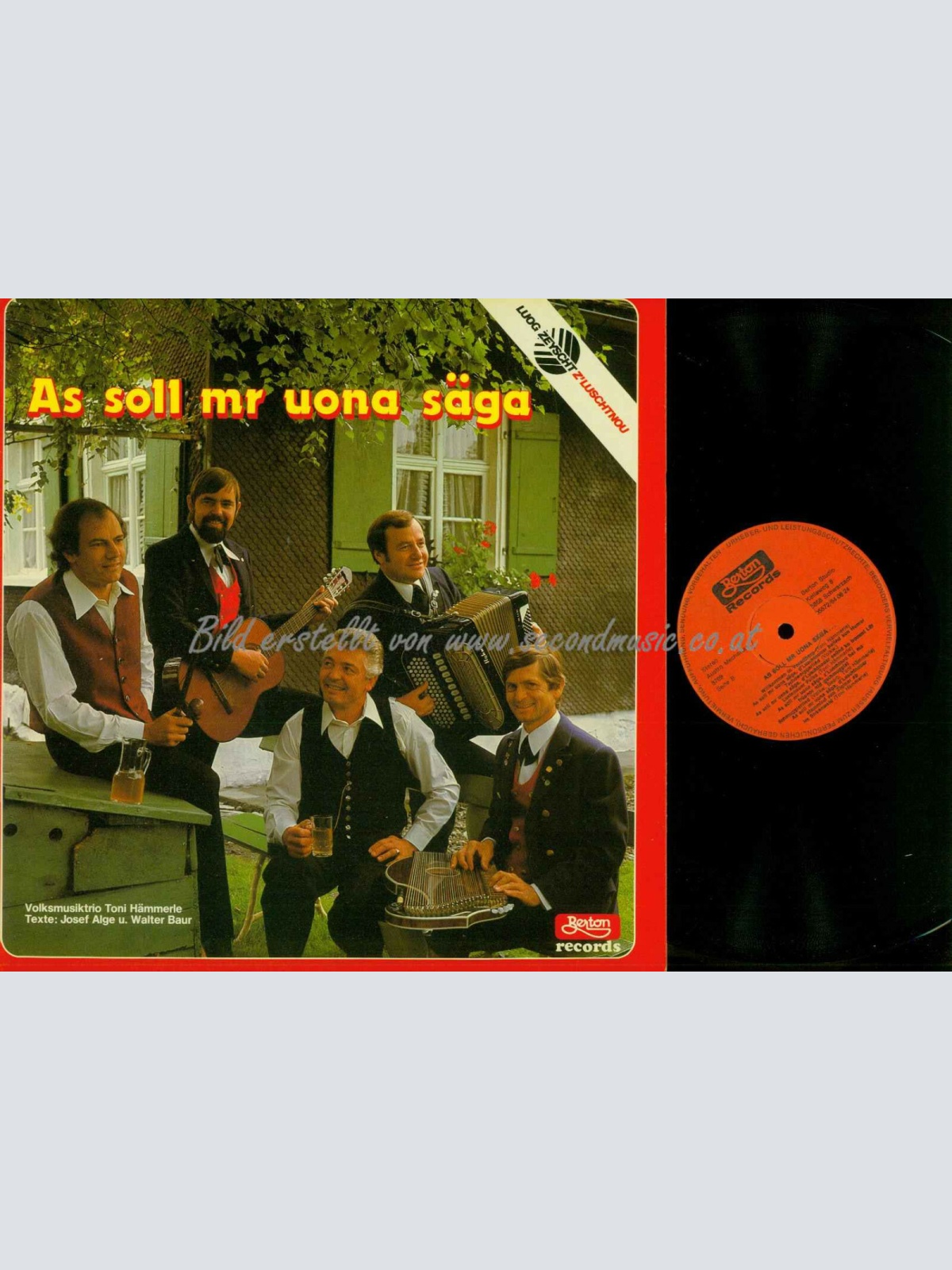 LP--Volksmusiktrio Toni Hämmerle – As Soll Mr Uona Säga  / NM