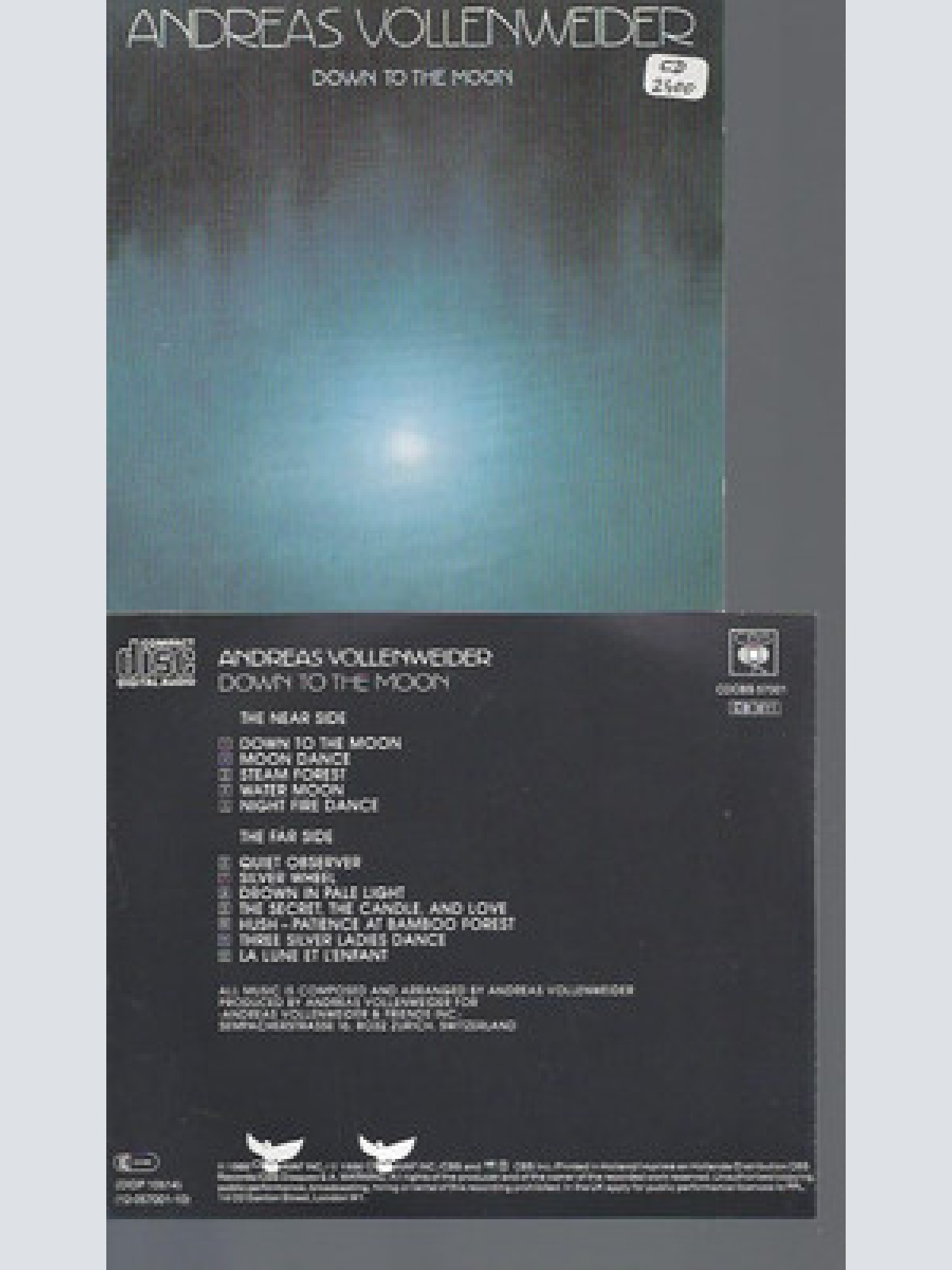 CD--ANDREAS VOLLENWEIDER DOWN TO THE MOON