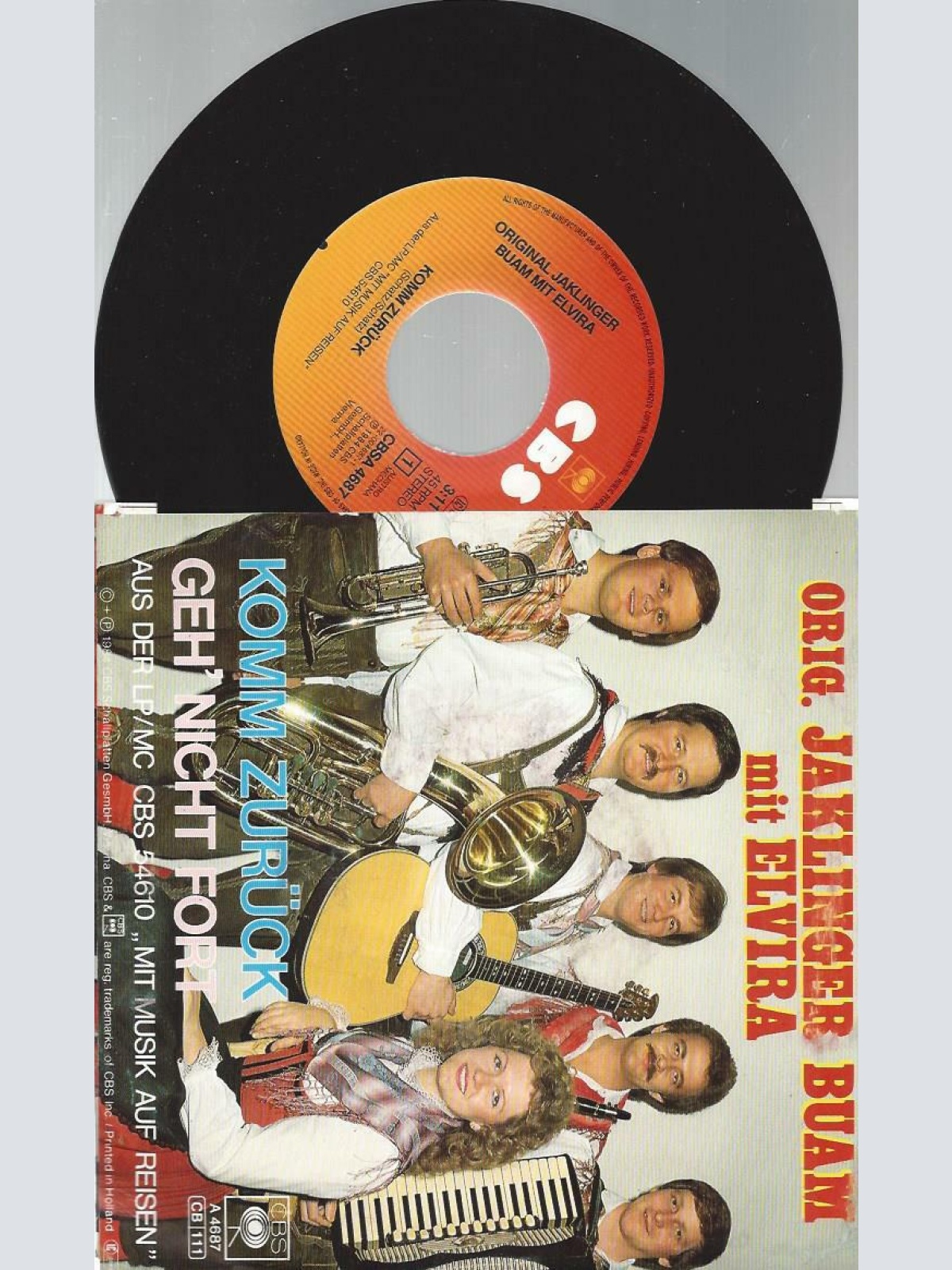 7" Original Jaklinger Buam Mit Elvira – Komm Zurück