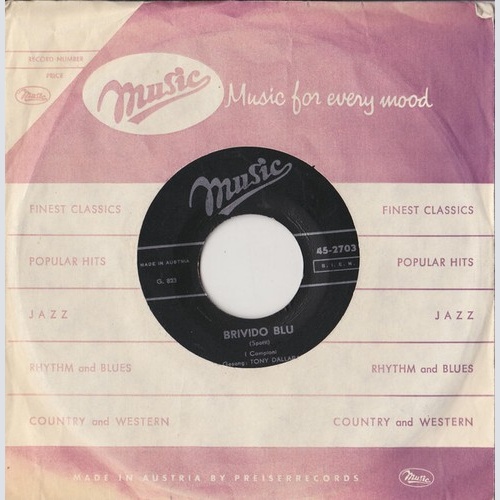 7", Single I Campioni Gesang Tony Dallara - Brivido Blu