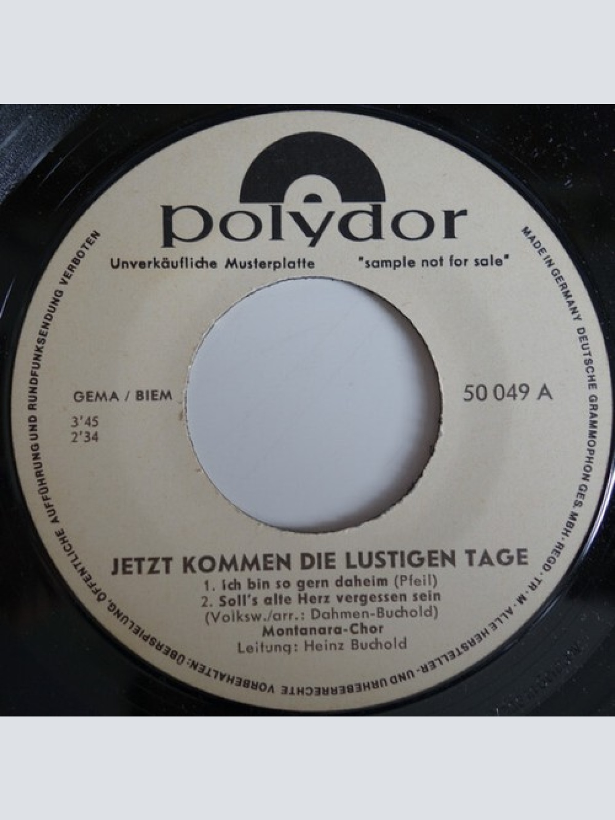 7", EP, Promo Montanara Chor - Jetzt Kommen Die Lustigen Tage