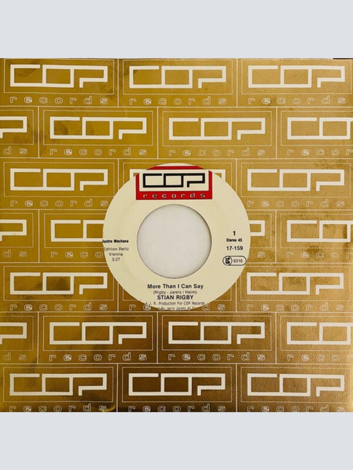 7" Stian Rigby - More Than I Can Say