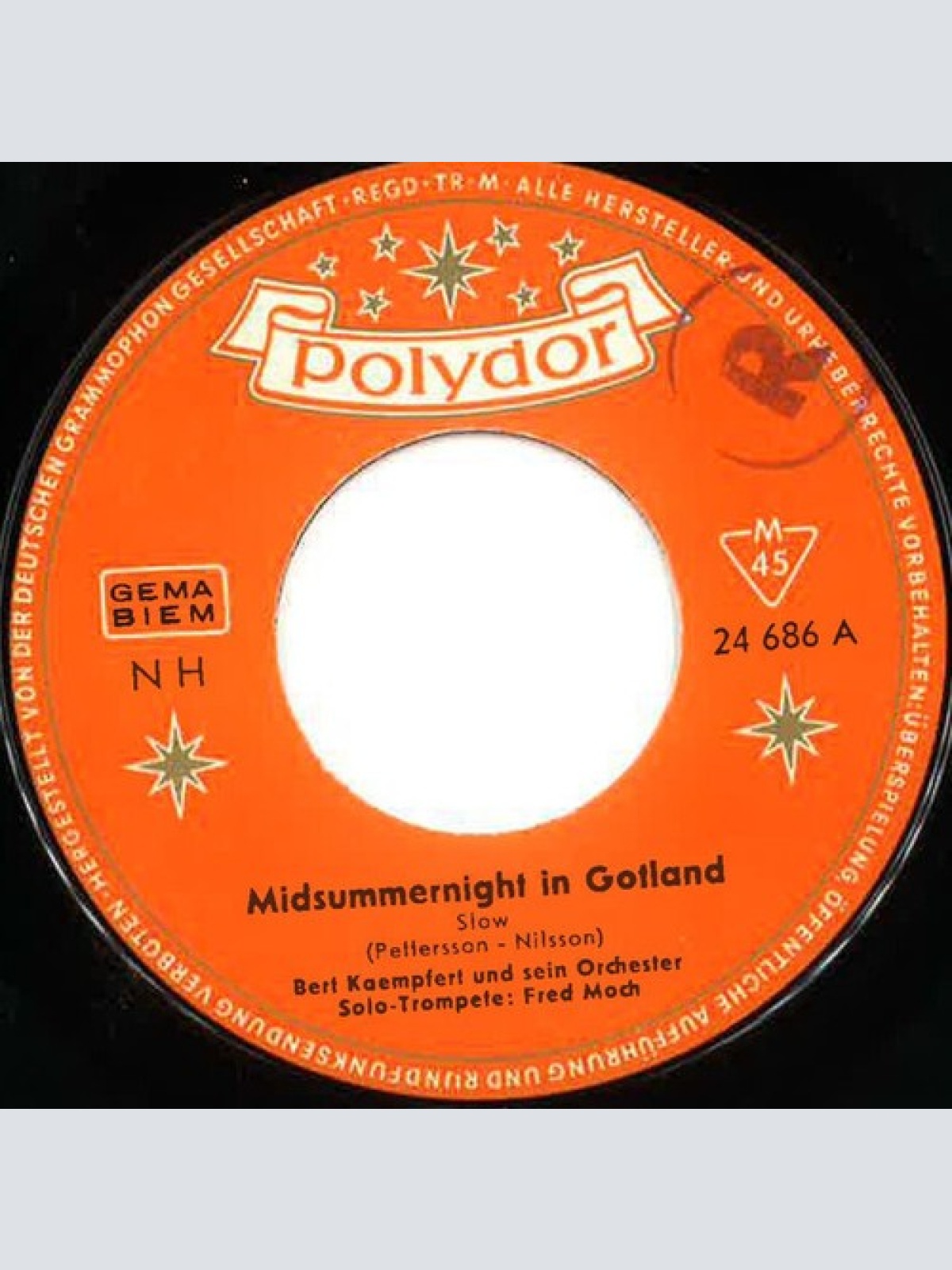7", Single, Mono Bert Kaempfert & His Orchestra - Midsummernight In Gotland /...