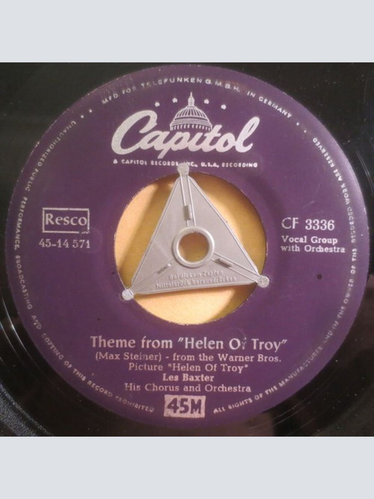 7", Single Les Baxter, His Chorus And Orchestra - Theme From "Helen Of Troy" ...