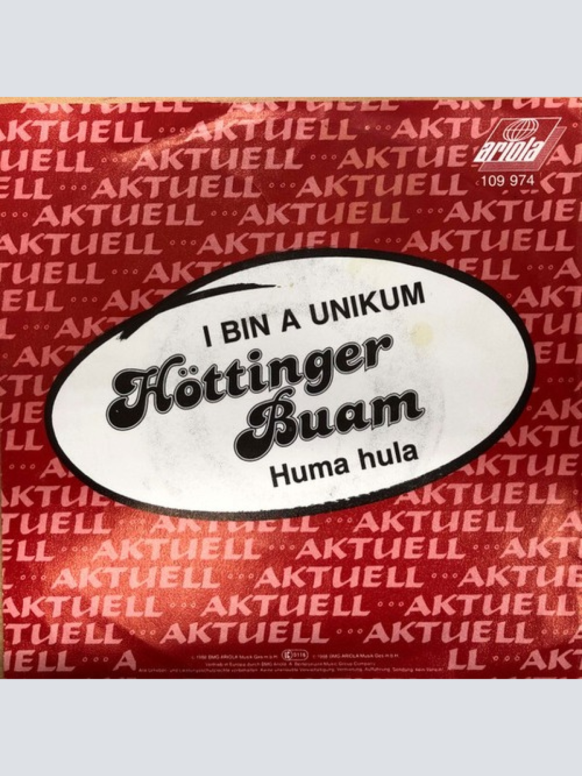 7", Single Höttinger Buam - I Bin A Unikum / Huma Hula