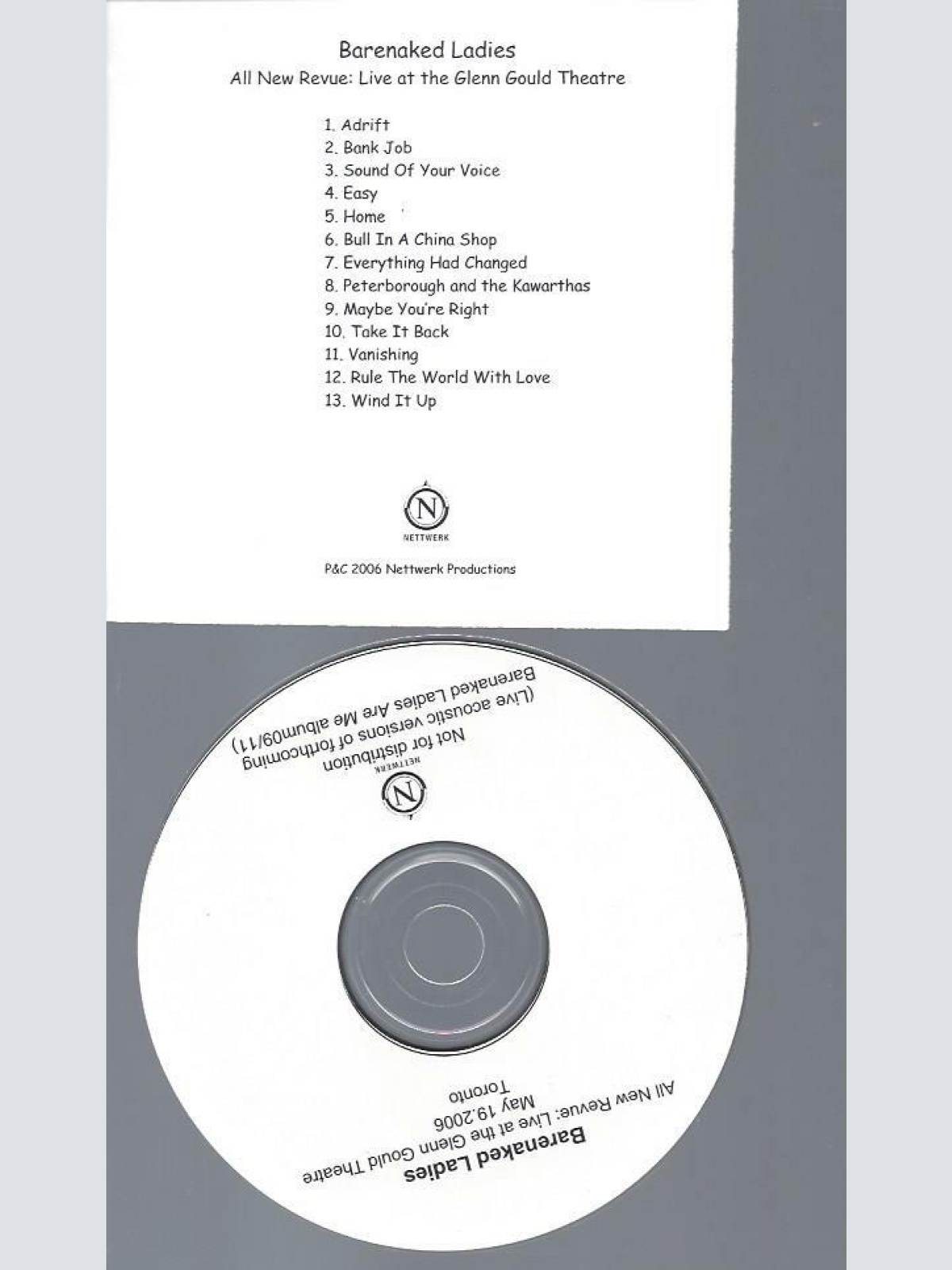 CD-- Barenaked Ladies – All New Revue - Live From The Glenn Gould Studio/ PROMO