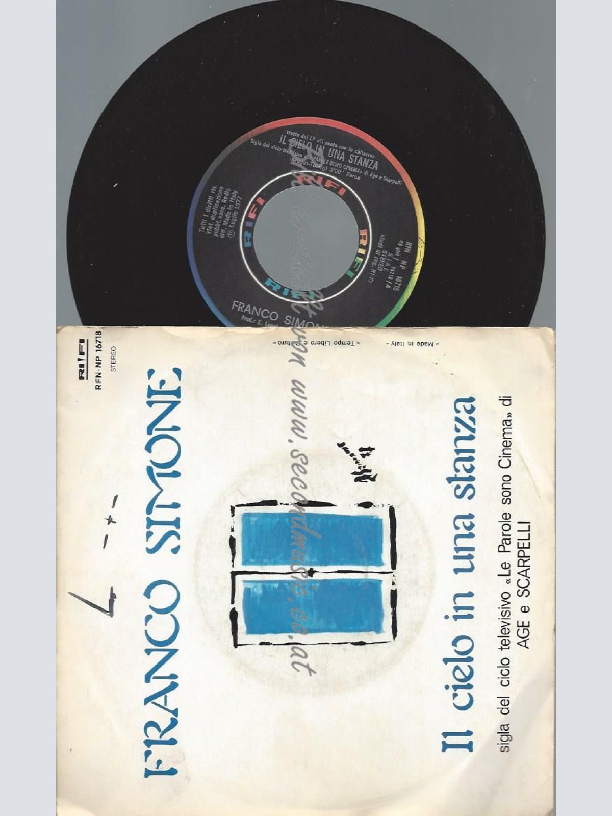 7"   Franco Simone – Il Cielo In Una Stanza