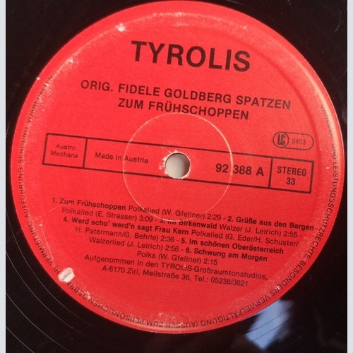 LP, Album Original Fidele Goldberg Spatzen - Zum Frühschoppen