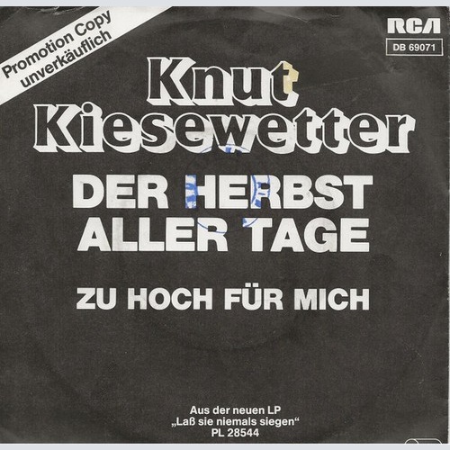 7", Promo Knut Kiesewetter - Der Herbst Aller Tage