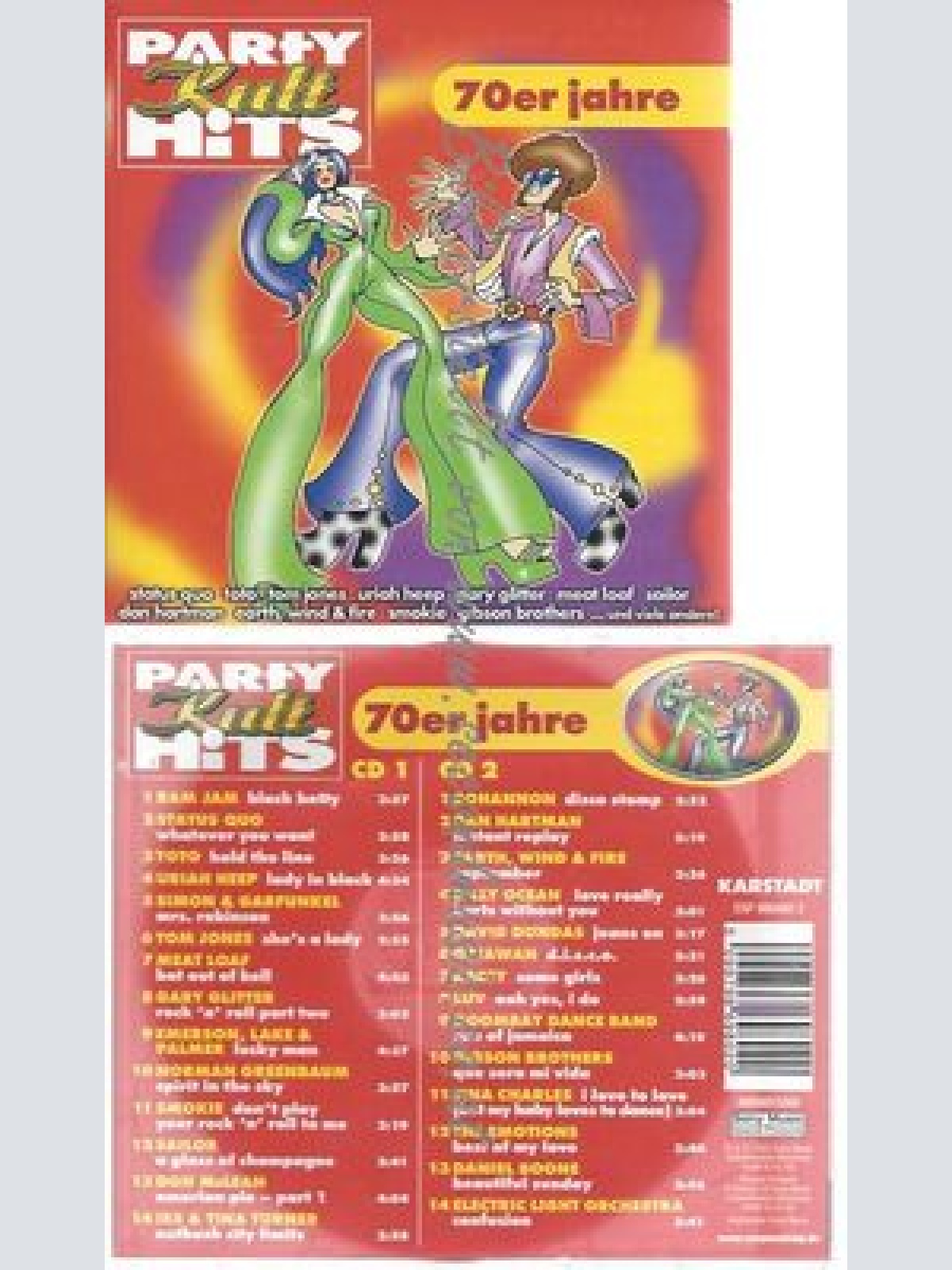 CD--VARIOUS UND RAM JAM--PARTY KULT HITS 70ER JAHREDOPPEL-CD