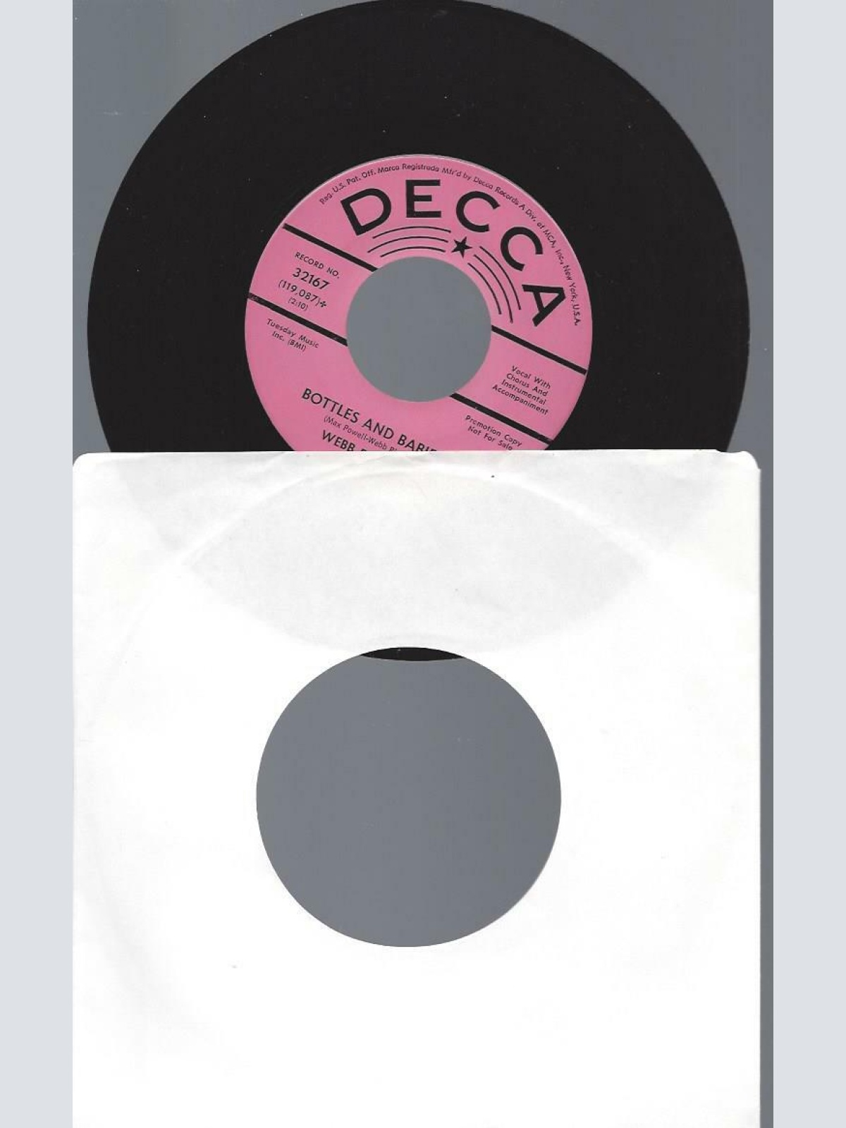 7"    Webb Pierce  Bottles And Babies / Promo