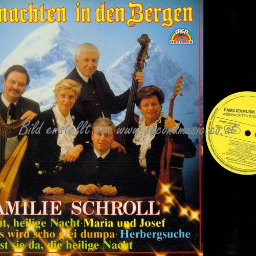 LP-- Familienmusik  Schroll --  Weihnachten in den Bergen/   NM