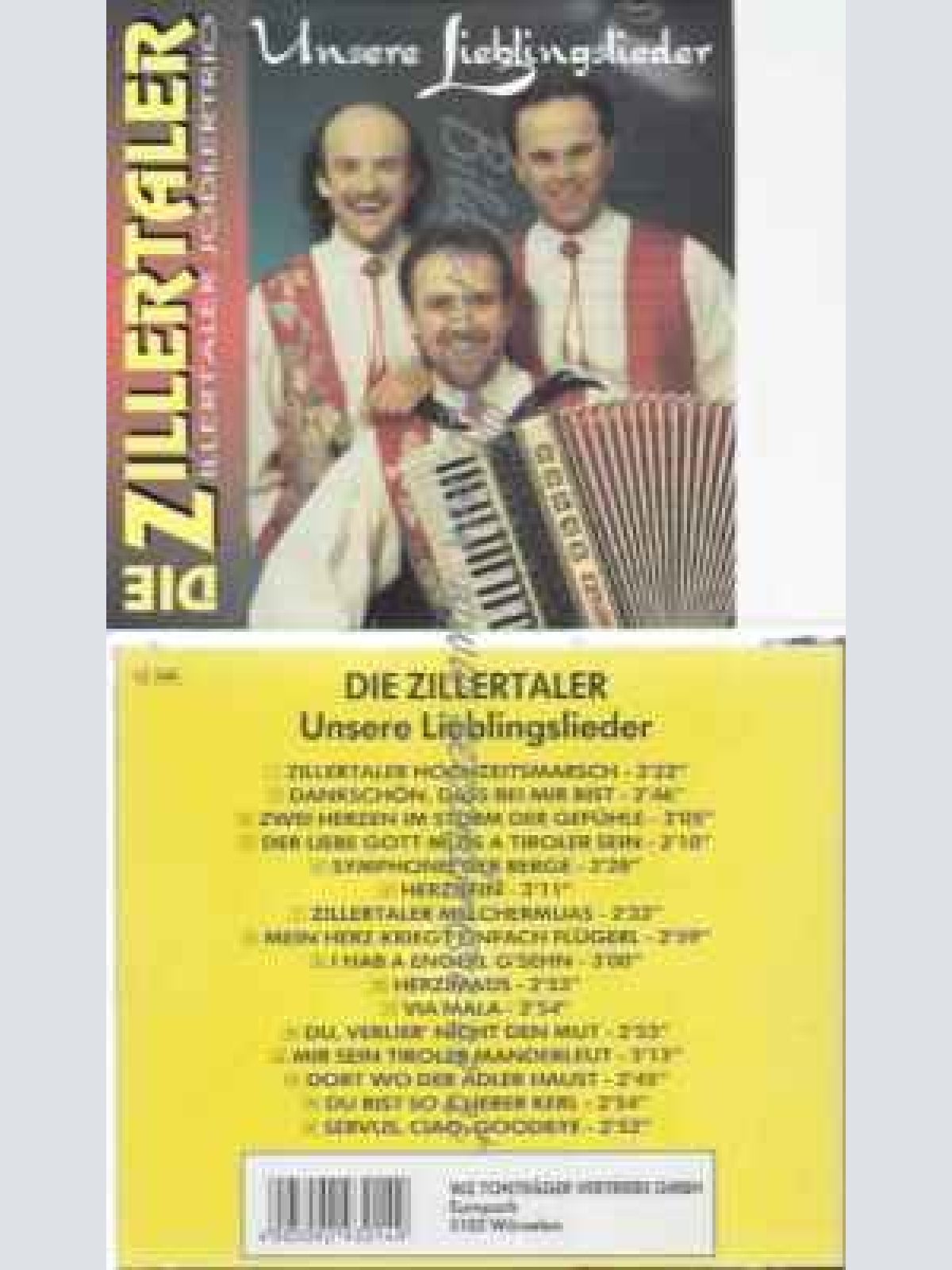 CD--ZILLERTALER--UNSERE LIEBLINGSLIEDER