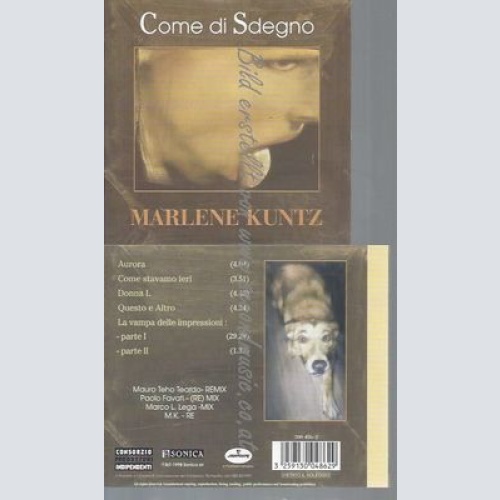 CD--MARLENE KUNTZ--COME DI SDEGNO