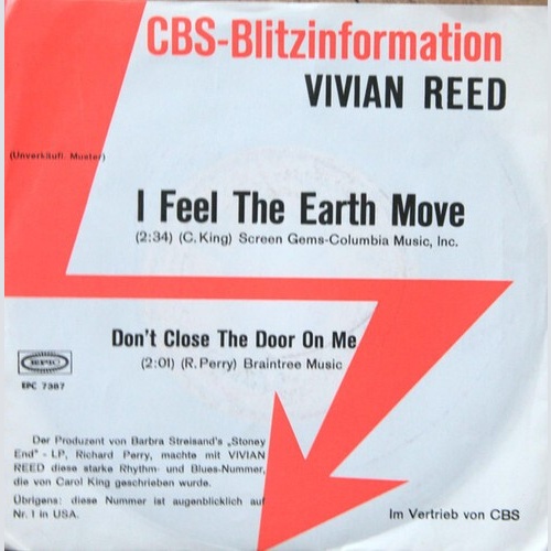 7", Single, Promo Vivian Reed - I Feel The Earth Move