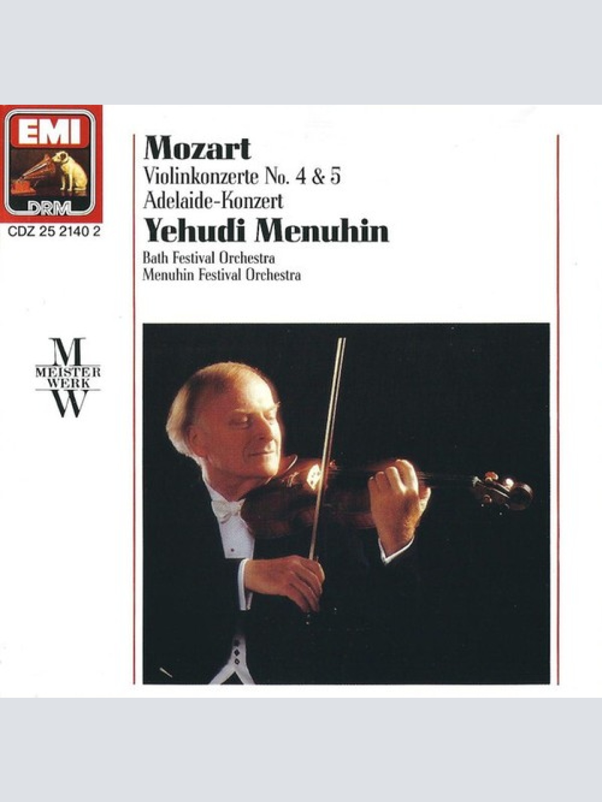 CD, Comp, RE Mozart* - Yehudi Menuhin - Violinkonzerte No. 4 & 5 / Adelaide-K...
