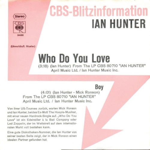 7", Single, Promo Ian Hunter - Who Do You Love