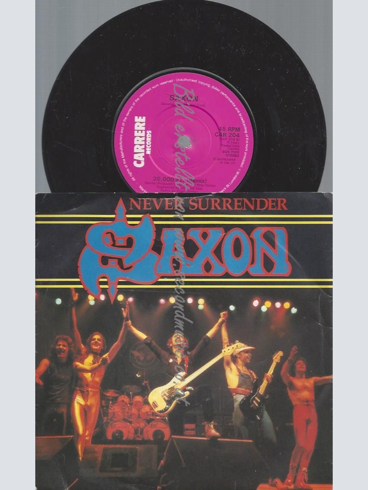 7" SAXON NEVER SURRENDER