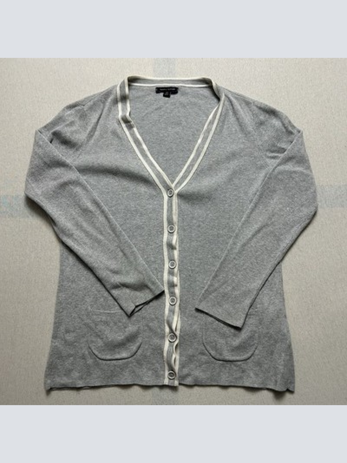 Tommy Hilfiger Strickjacke Knöpfe Pullover Grau Damen Größe S Maße siehe Fotos