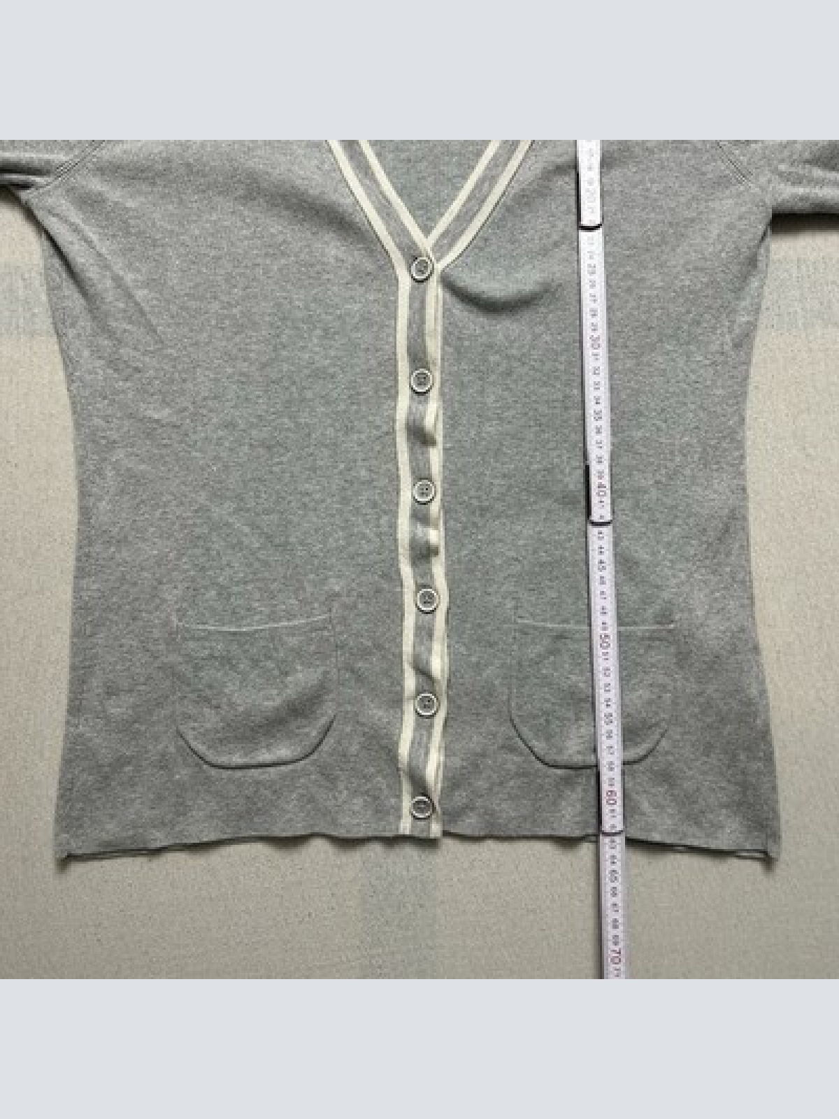 Tommy Hilfiger Strickjacke Knöpfe Pullover Grau Damen Größe S Maße siehe Fotos