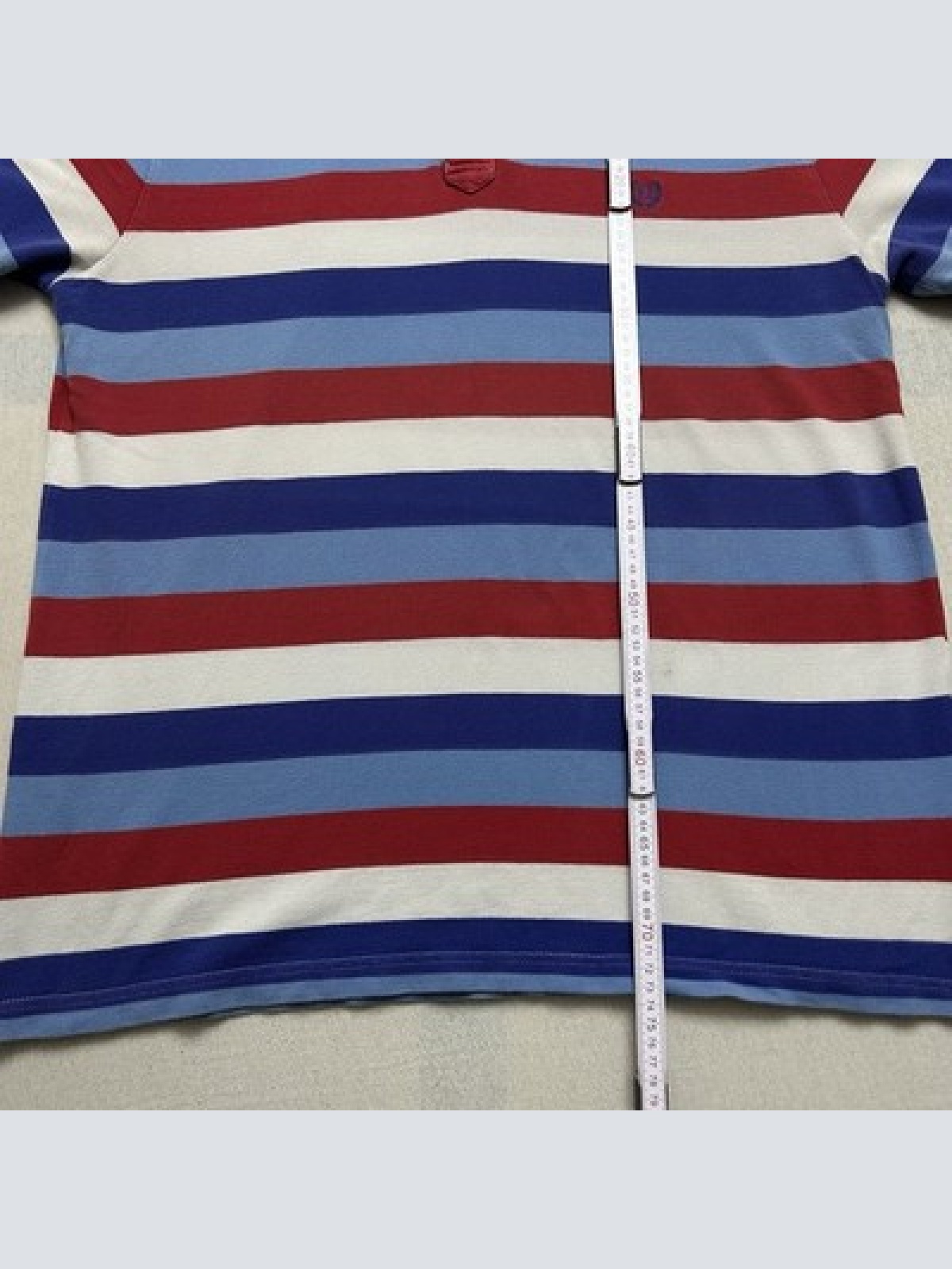 Chaps (Ralph Lauren) Vintage Poloshirt Gestreift Herren Größe XL Maße auf Fotos