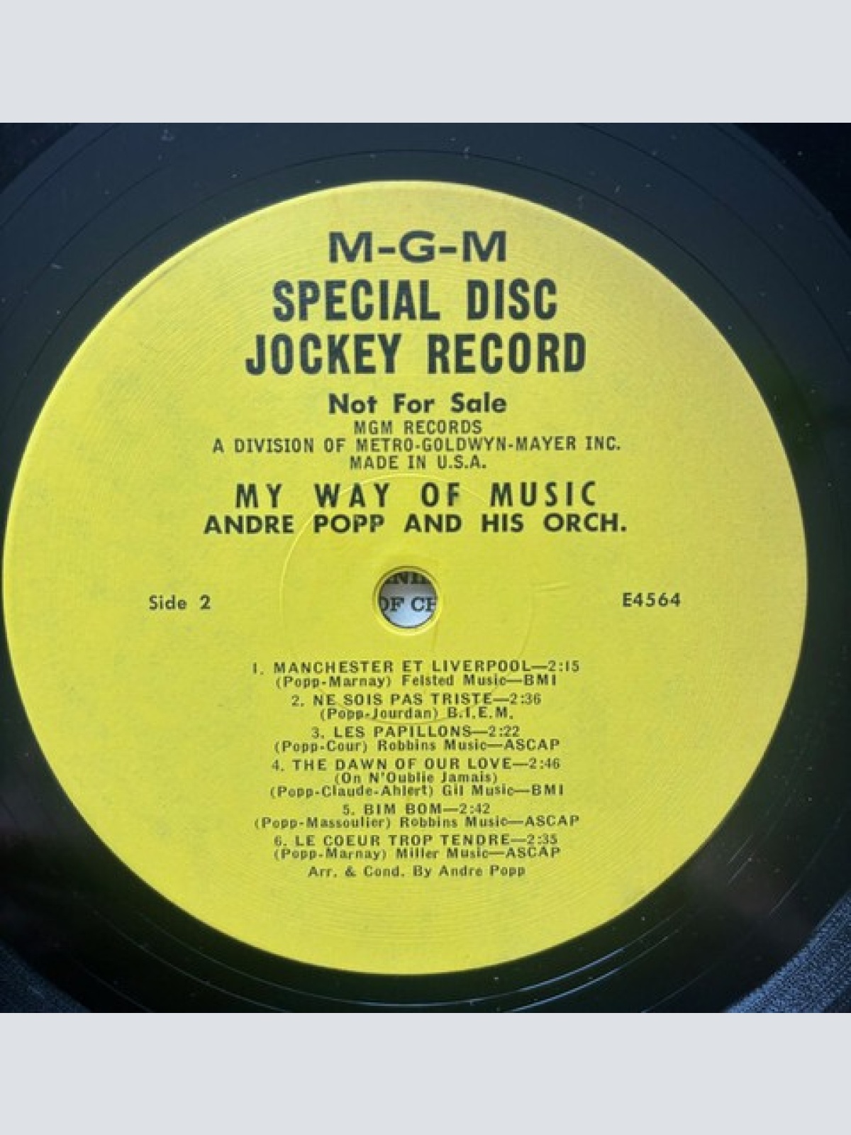 André Popp - Why Say Goodbye (LP, Album, Promo)