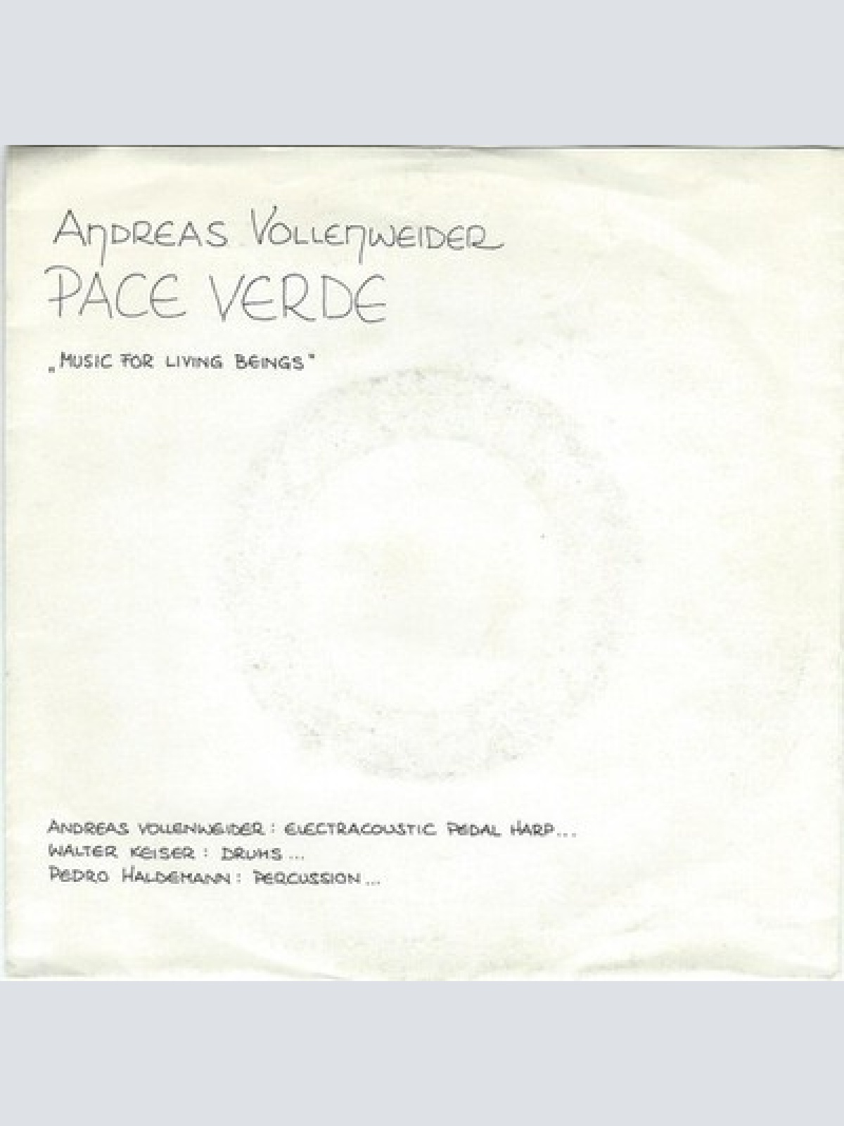 Andreas Vollenweider - Pace Verde (7", Single)