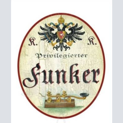 Kuk nostalgie holzschild privilegierter funker