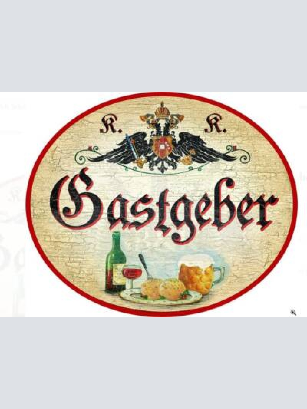 Kuk nostalgie holzschild gastgeber