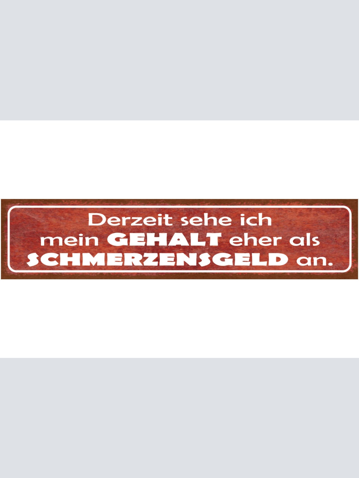 Schild Derzeit Sehe Ich Mein Gehalt Eher Als Schmerzensgeld An Arbeit 46 x 10