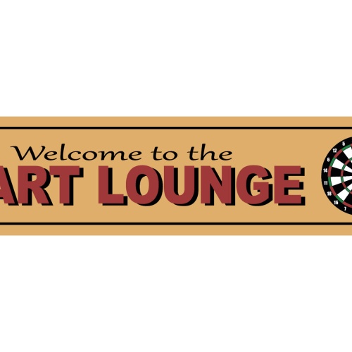 Schild Welcome To The Dart Lounge Darten Pfeil Scheibe 46 x 10 Blech od. Holz