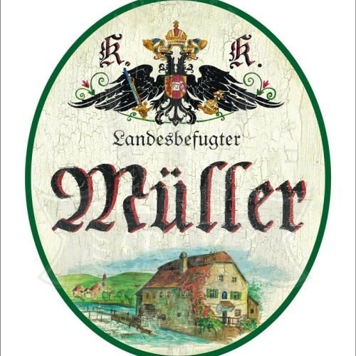 KuK Nostalgie Holzschild - Landesbefugter Müller - Mühle TH