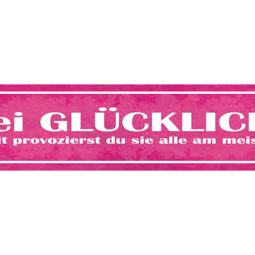 Schild Sei Glücklich Damit Provozierst Du Sie Alle Am Meisten Glück Froh 46 x 10