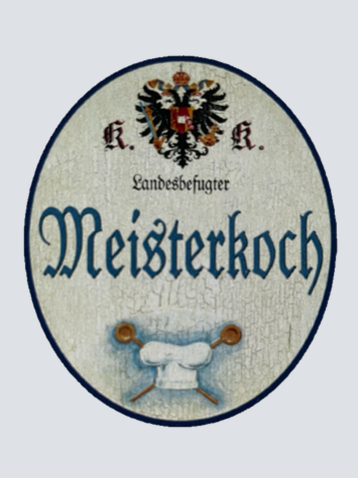 KuK Nostalgie Holzschild Landesbefugter Meisterkoch Koch Kochen Küche Schild