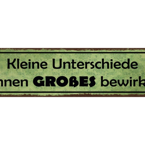 Schild Kleine Unterschiede Können Großes Bewirken 46 x 10 Blech od. Holz